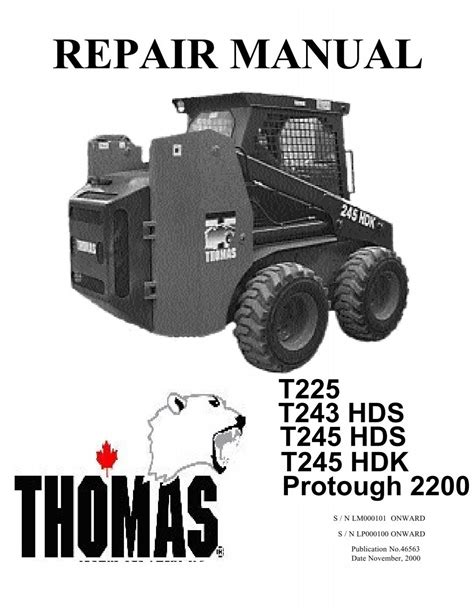 thomas 245 skid steer repair manual|thomas 225 manual.